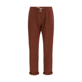 Brunello Cucinelli Bordeaux Cotton Casual Pants - Elegance & Comfort