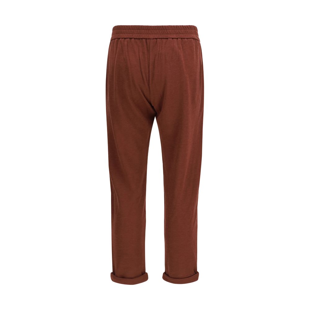 Brunello Cucinelli Bordeaux Cotton Casual Pants - Elegance & Comfort