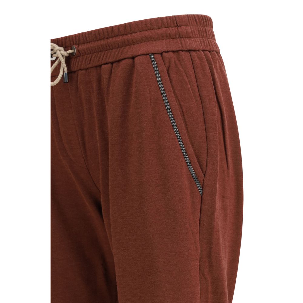 Brunello Cucinelli Bordeaux Cotton Casual Pants - Elegance & Comfort