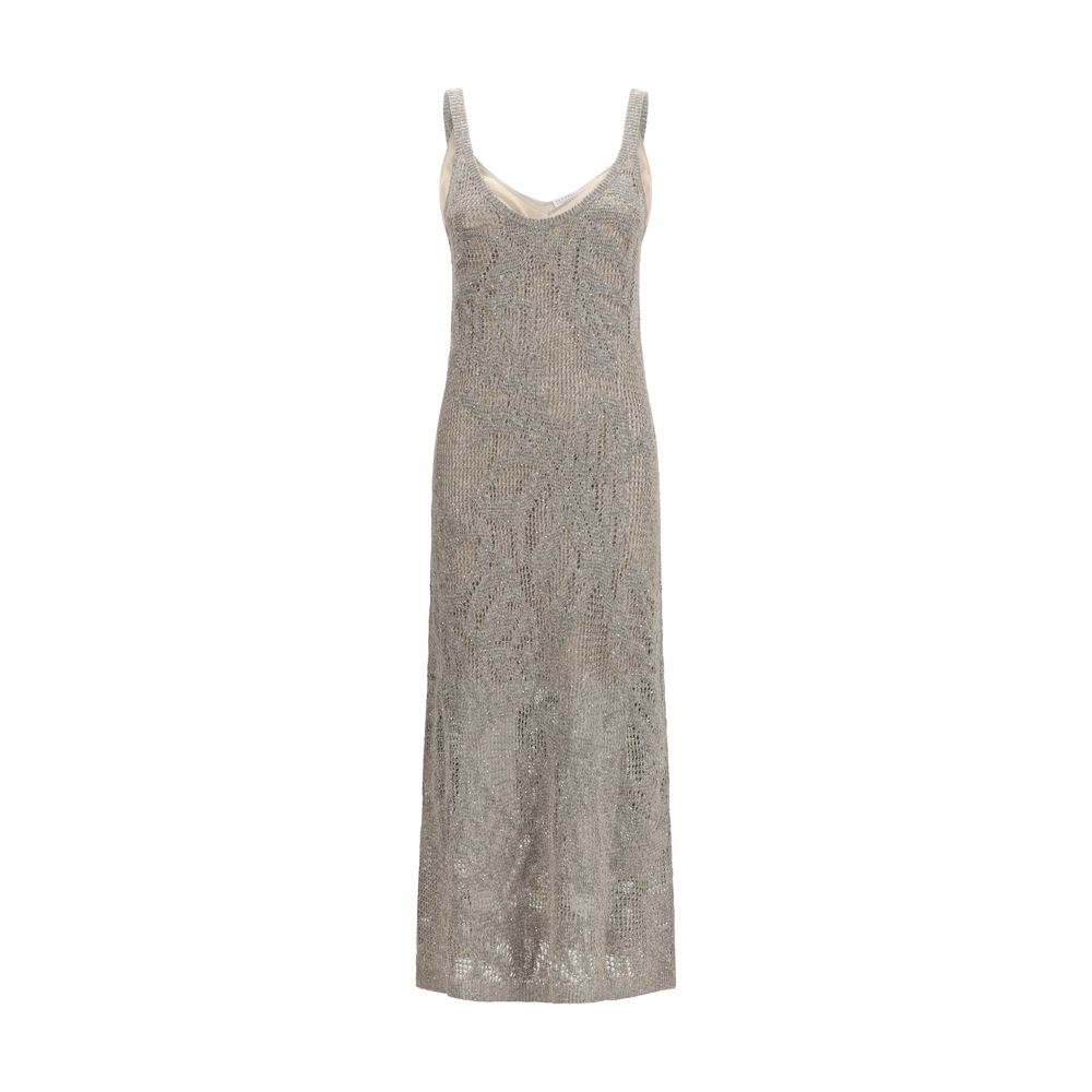 Brunello Cucinelli Gray Linen Casual Dress for Women