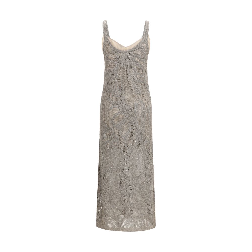 Brunello Cucinelli Gray Linen Casual Dress for Women