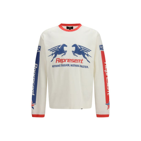 T-shirt long manches longues Mesh Pegasus en coton blanc - Represent