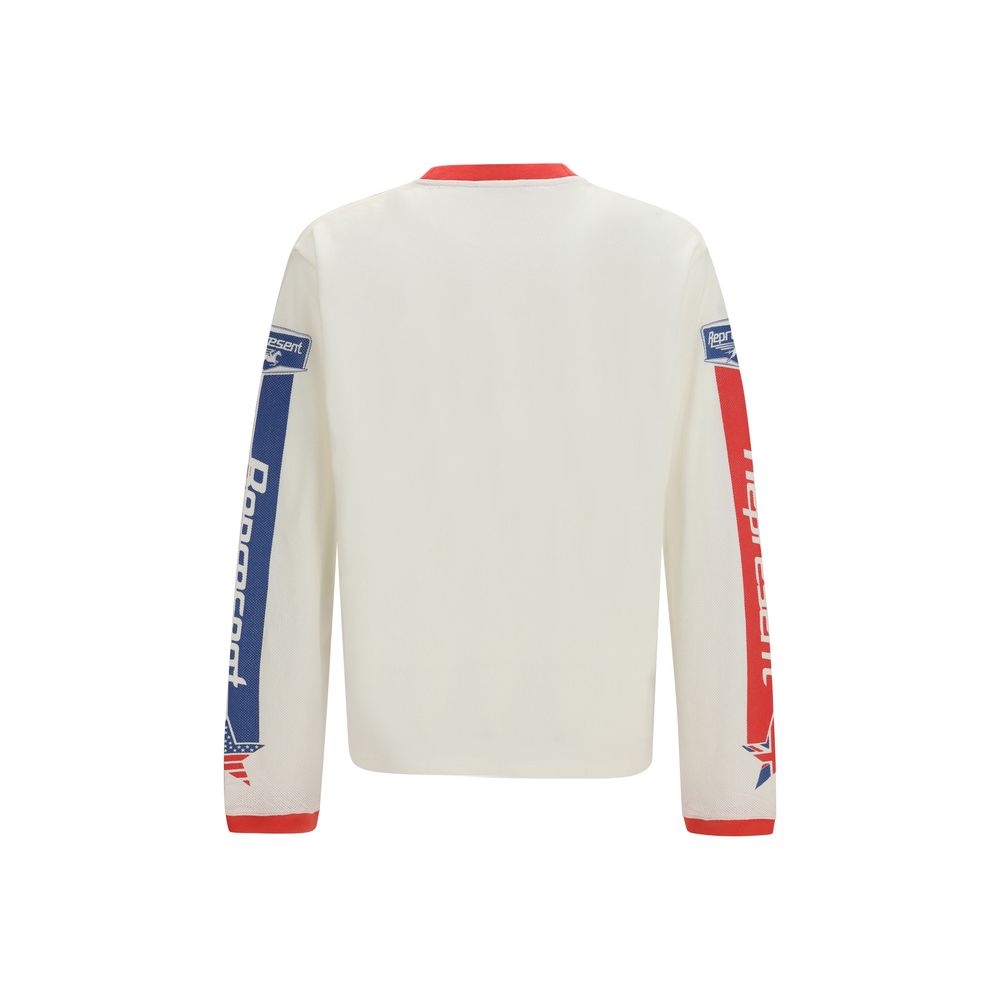 T-shirt long manches longues Mesh Pegasus en coton blanc - Represent