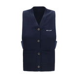 Miu Miu Blue Cashmere Sleeveless Sweater