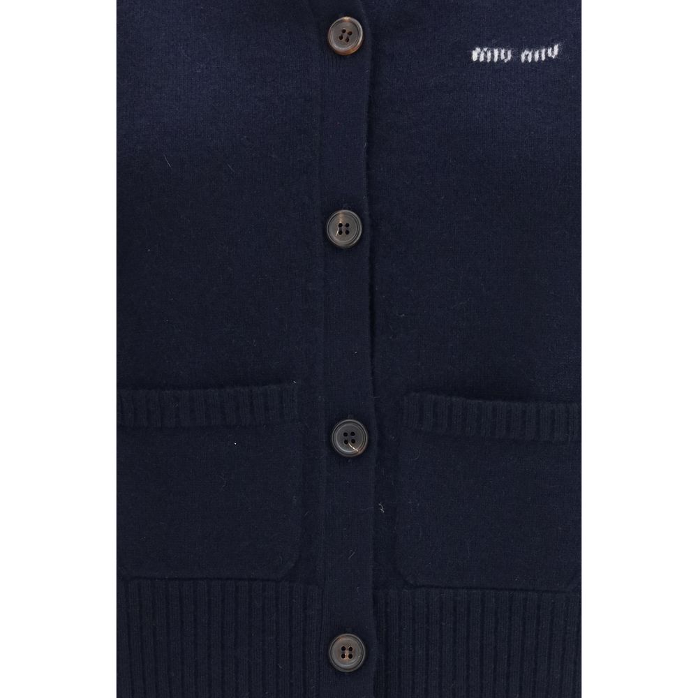 Miu Miu Blue Cashmere Sleeveless Sweater
