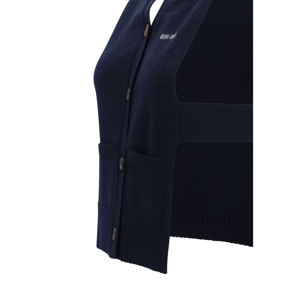 Miu Miu Blue Cashmere Sleeveless Sweater