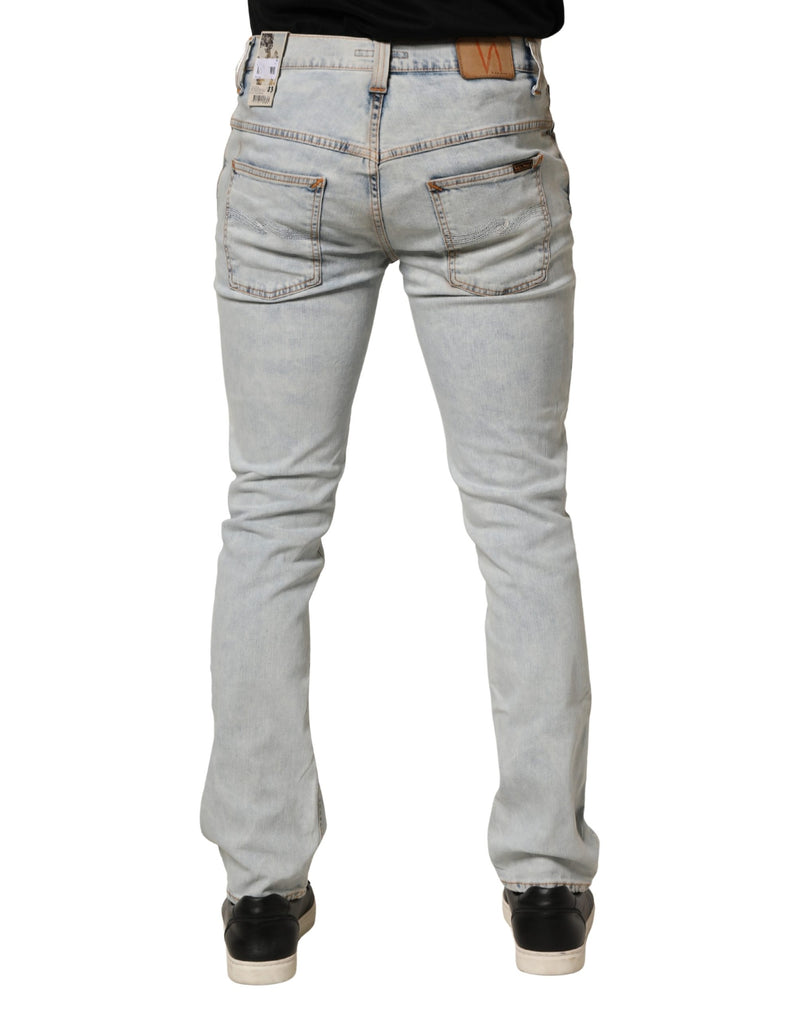 Nudie Jeans Light Blue Cotton Stretch Skinny Fit Denim Trouser