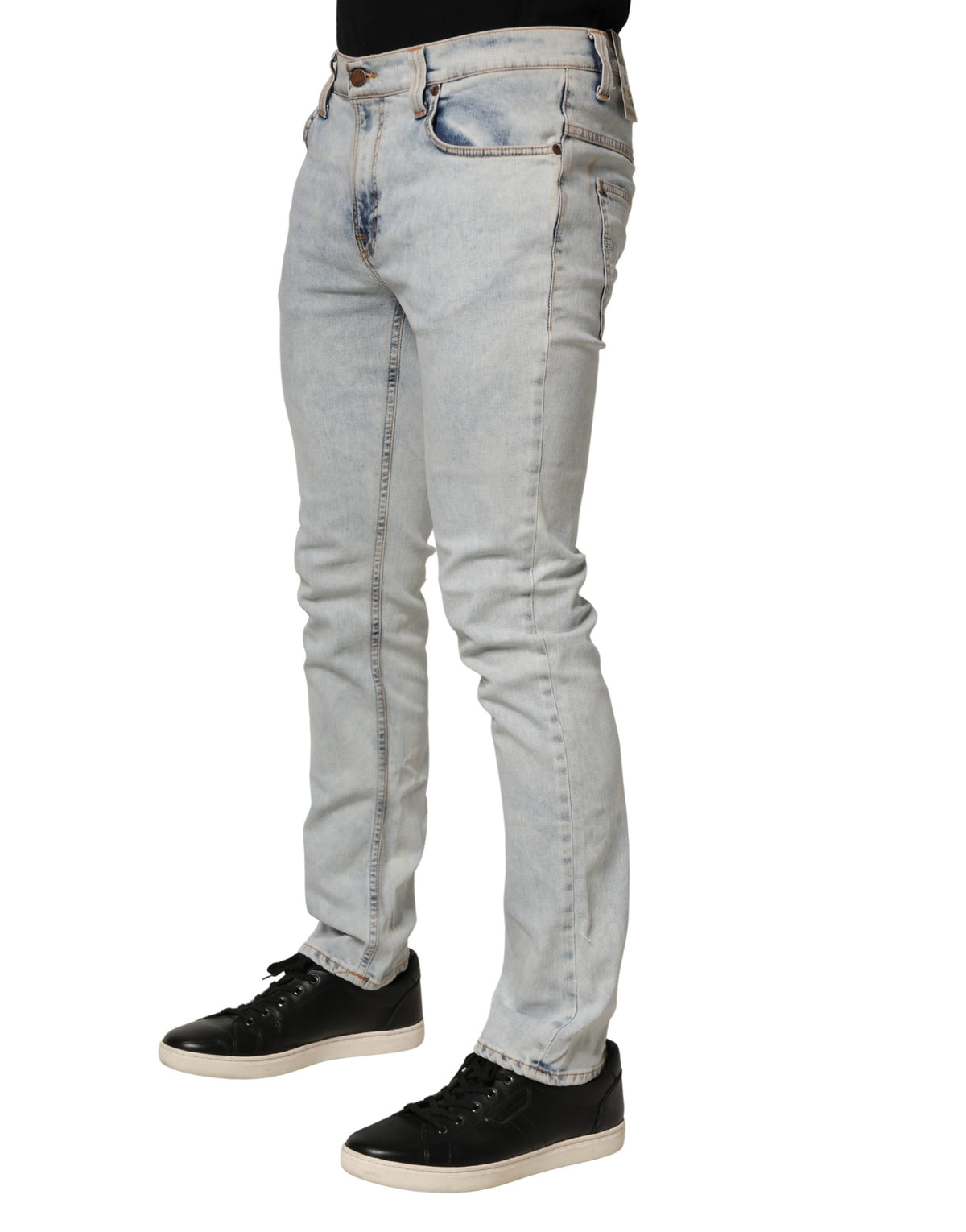 Nudie Jeans Light Blue Cotton Stretch Skinny Fit Denim Trouser