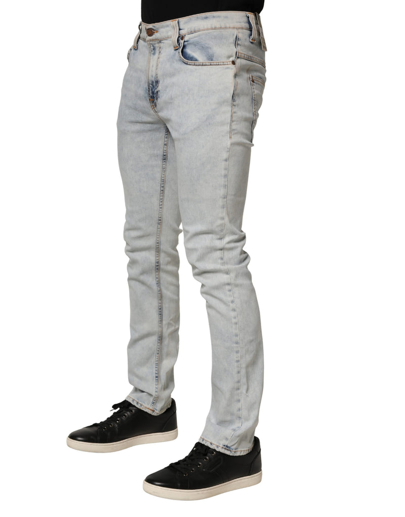 Nudie Jeans Light Blue Cotton Stretch Skinny Fit Denim Trouser