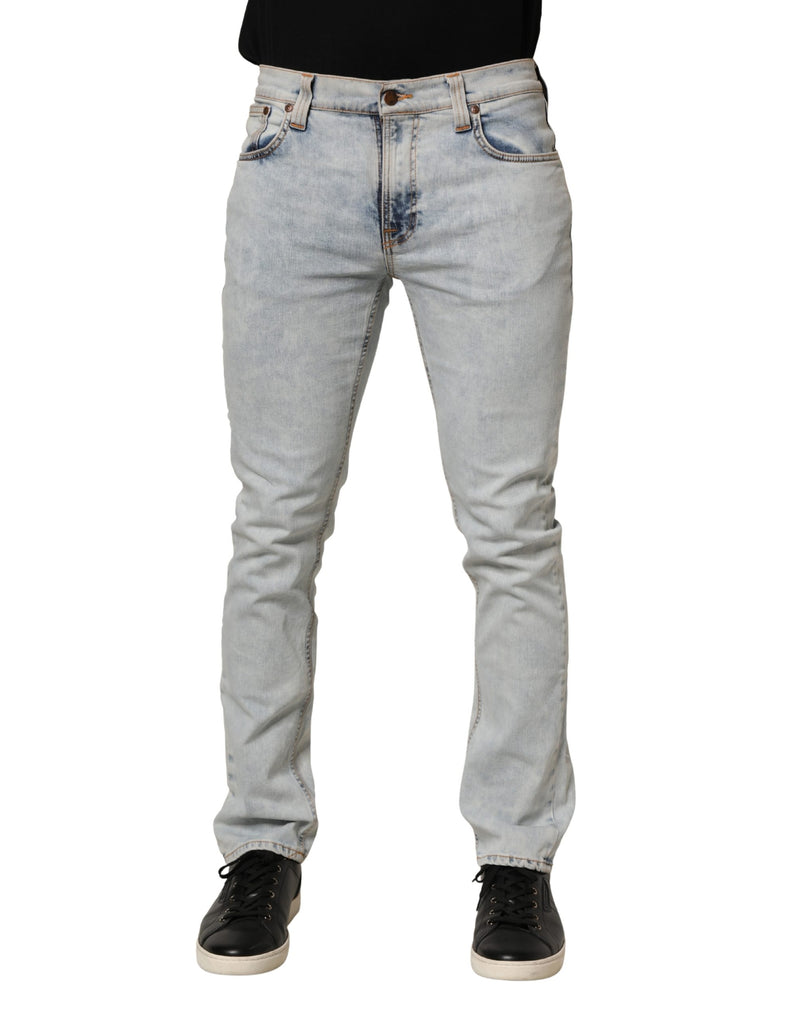 Nudie Jeans Light Blue Cotton Stretch Skinny Fit Denim Trouser
