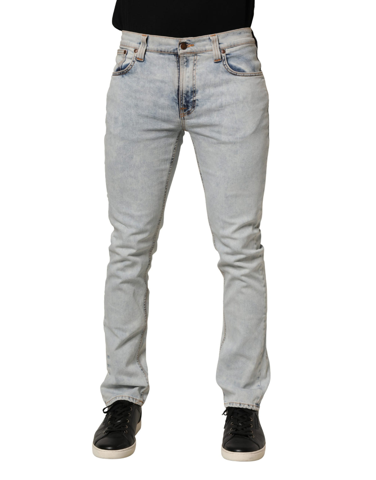 Nudie Jeans Light Blue Cotton Stretch Skinny Fit Denim Trouser