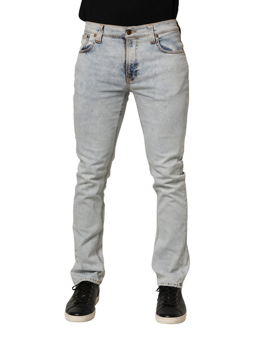 Nudie Jeans Light Blue Cotton Stretch Skinny Fit Denim Trouser