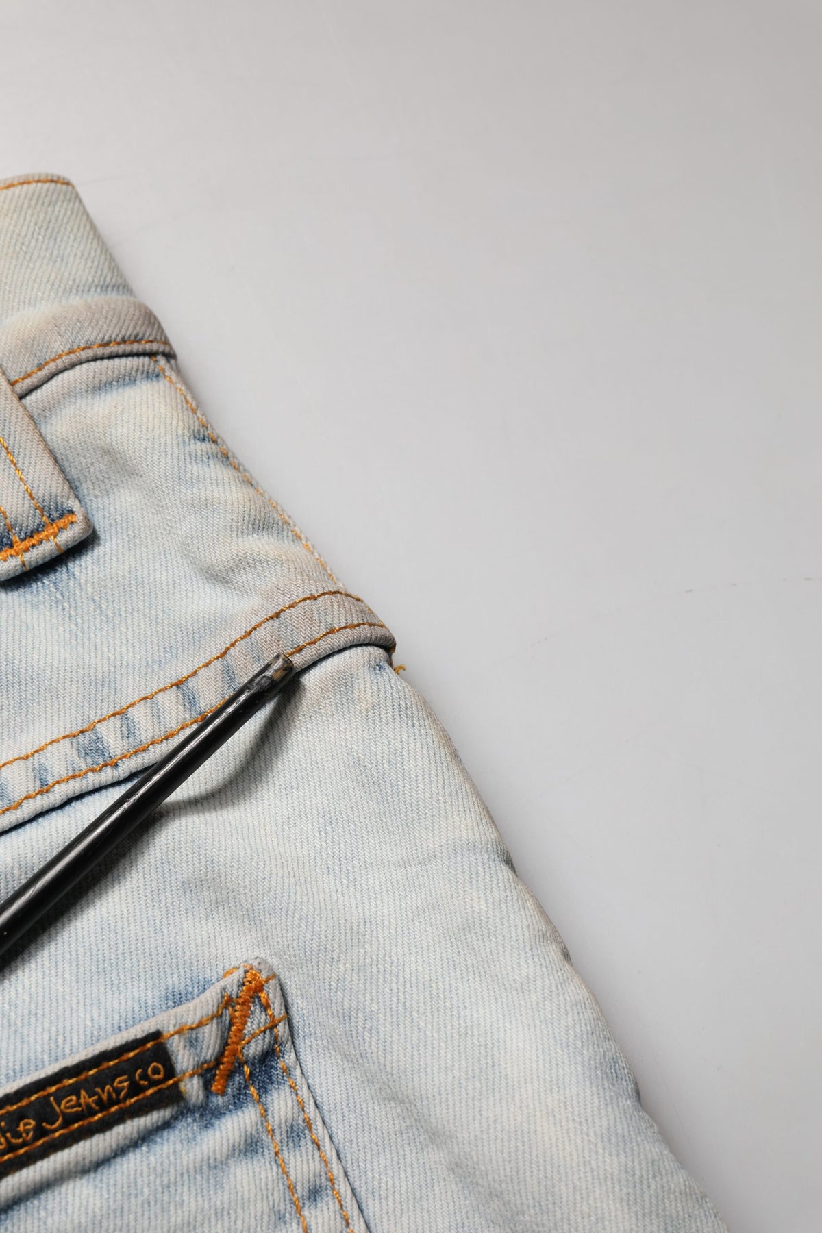 Nudie Jeans Light Blue Cotton Stretch Skinny Fit Denim Trouser