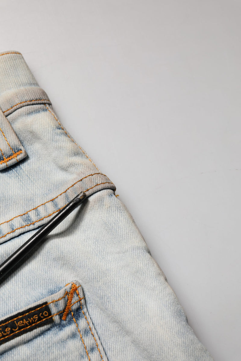 Nudie Jeans Light Blue Cotton Stretch Skinny Fit Denim Trouser