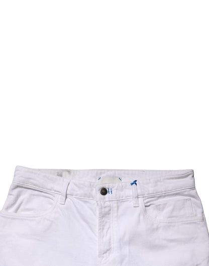Siviglia White Mid Waist Cotton Skinny Denim Men Trouser Jeans