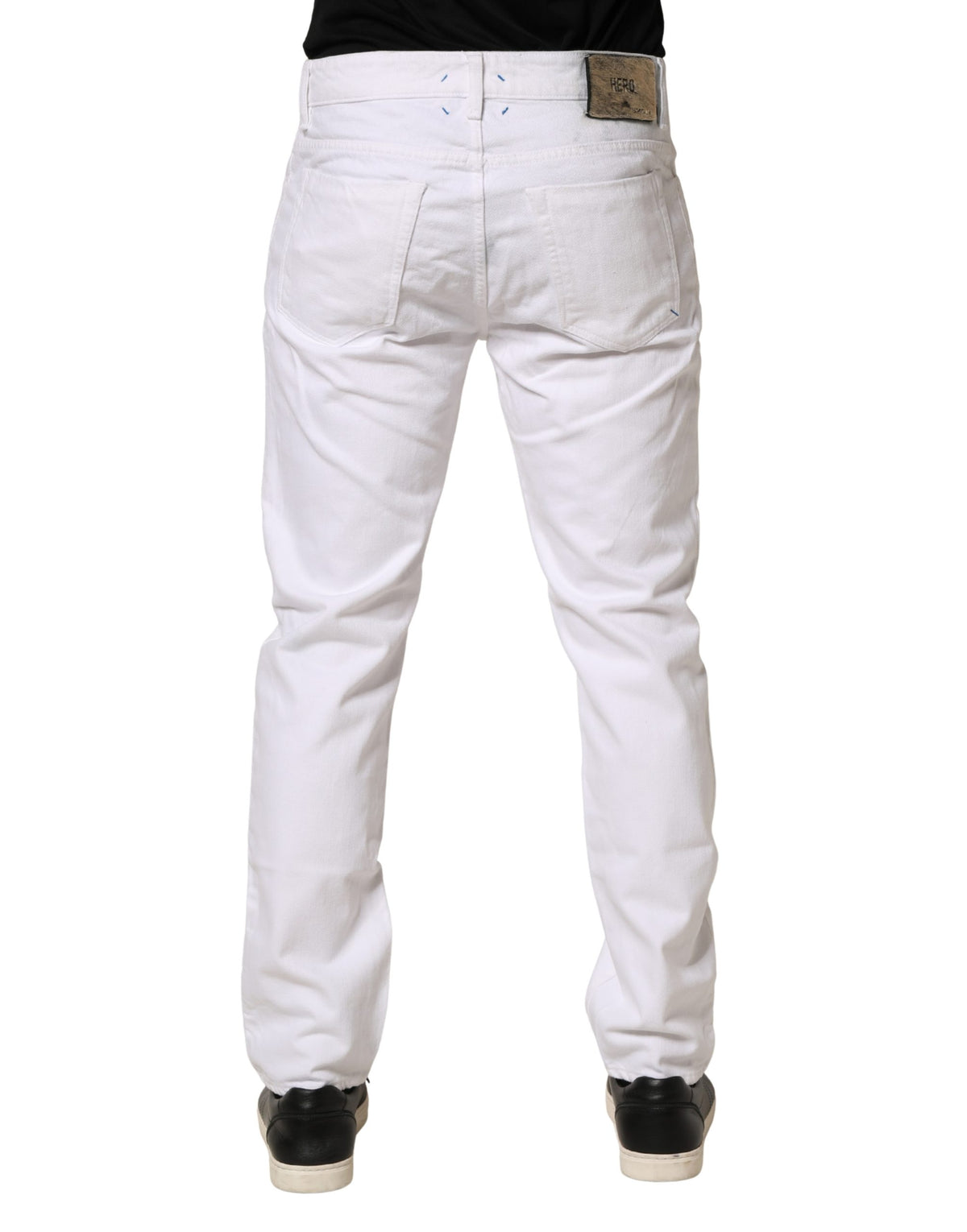 Siviglia White Mid Waist Cotton Skinny Jeans for Men