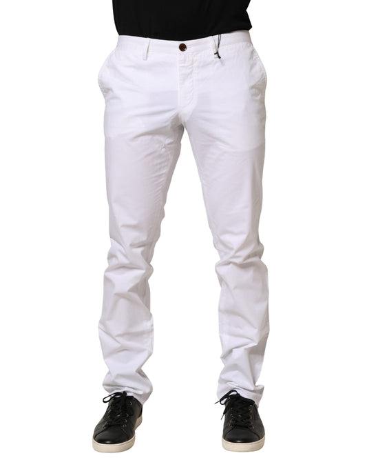 Hugo Boss Witte Middenhoge Skinny Chino Casual Broek