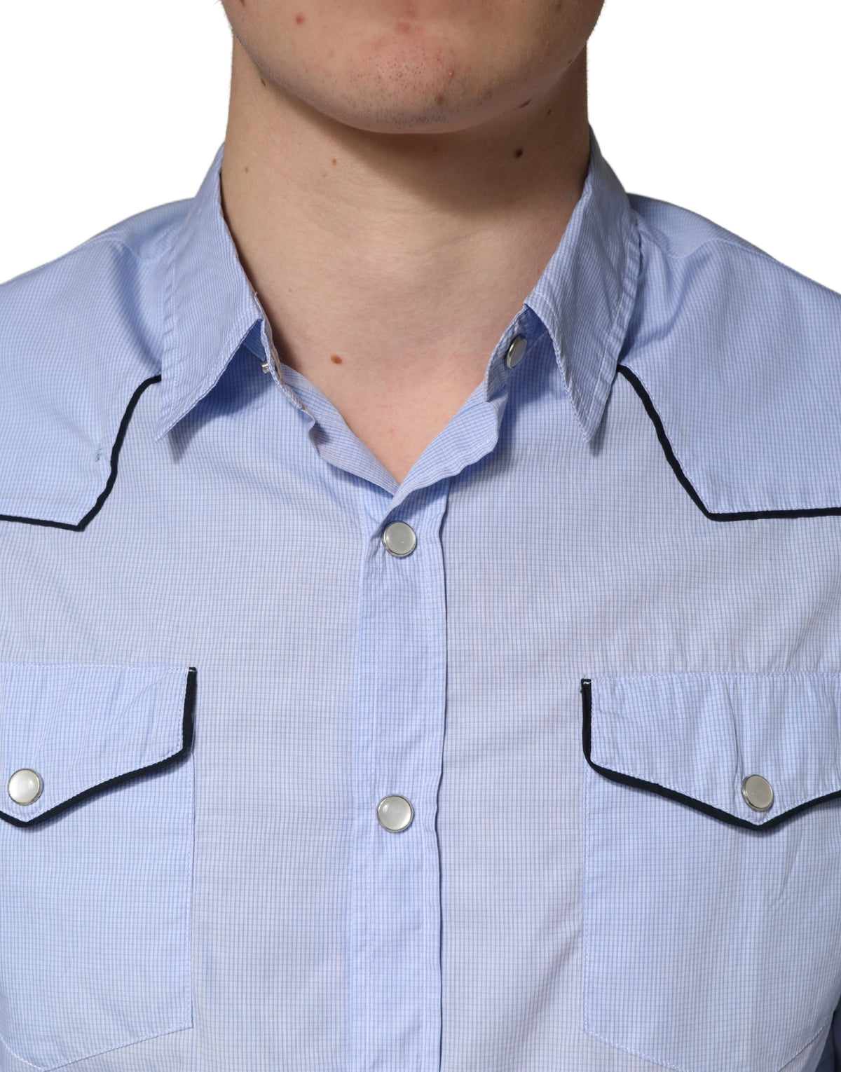 AGLINI Light Blue Slim Fit Casual Shirt for Men