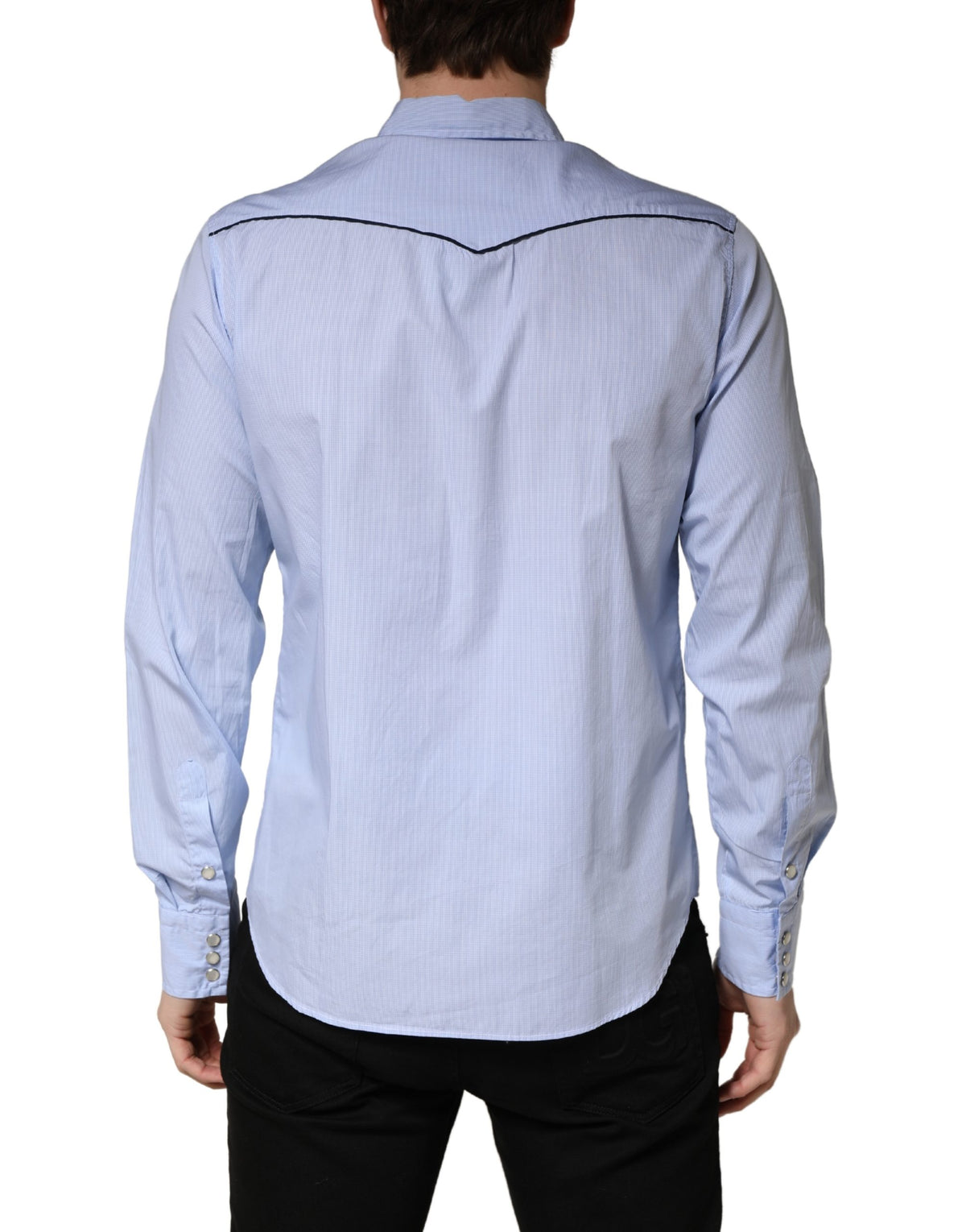 AGLINI Light Blue Slim Fit Casual Shirt for Men
