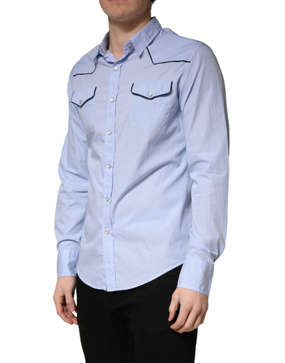 AGLINI Light Blue Slim Fit Casual Shirt for Men