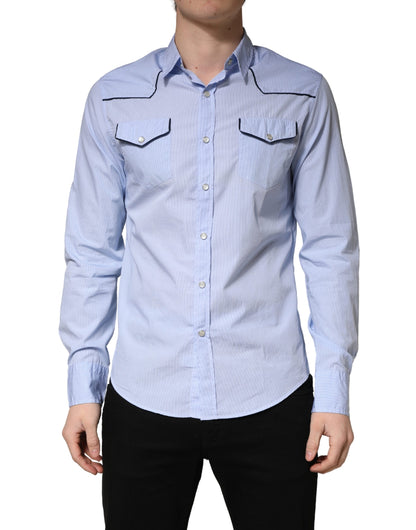 AGLINI Light Blue Slim Fit Casual Shirt for Men