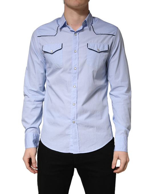 AGLINI Light Blue Slim Fit Casual Shirt for Men