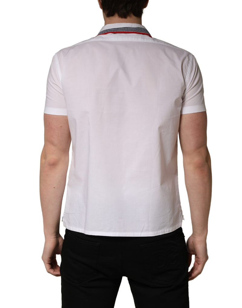 Daniele Alessandrini Chemise Blanche à Manches Courtes Button Down