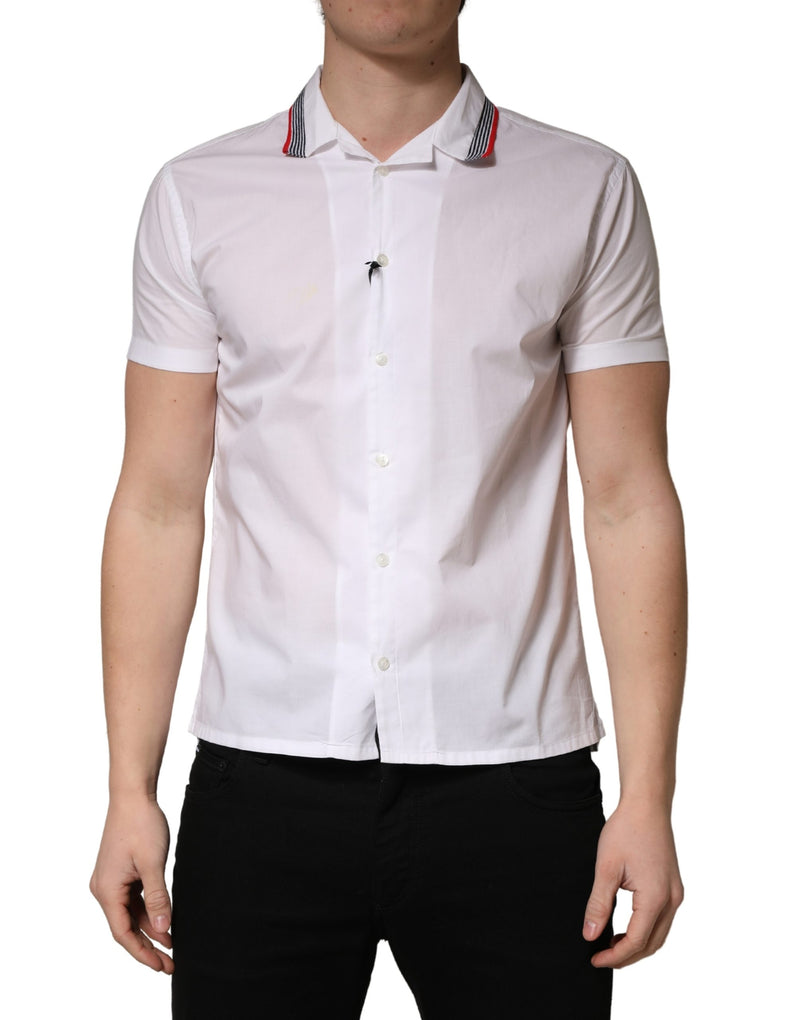 Daniele Alessandrini Chemise Blanche à Manches Courtes Button Down