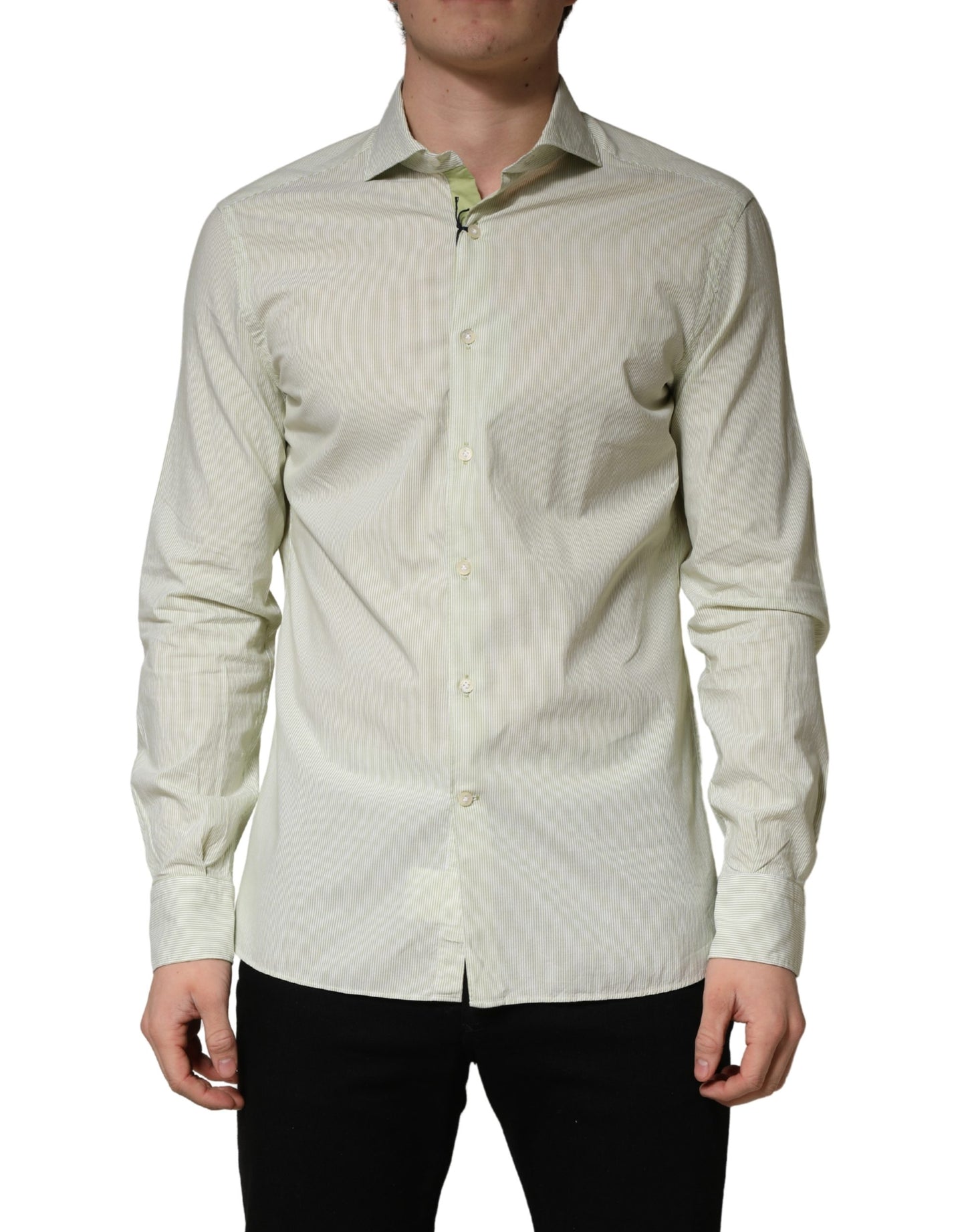 Domenico Tagliente Light Green Long Sleeves Formal Dress Shirt