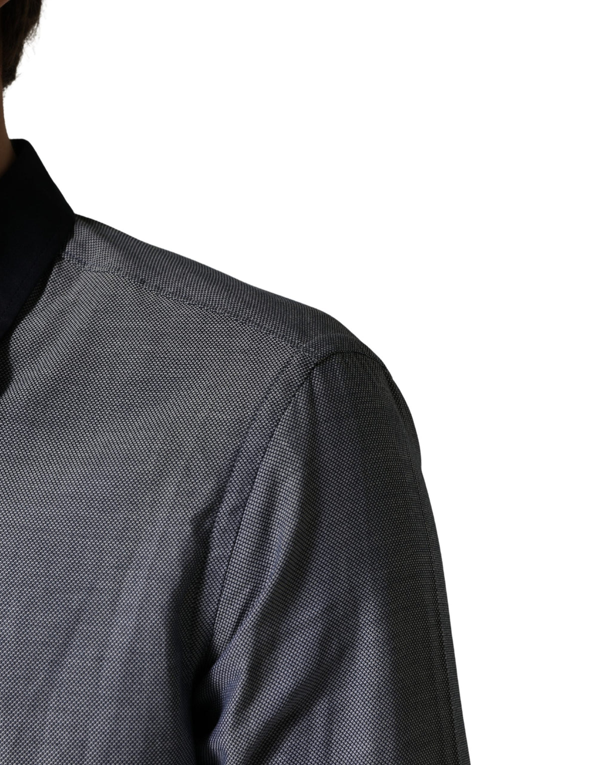 Hamaki-Ho Dark Blue Cotton Long Sleeve Dress Shirt for Men