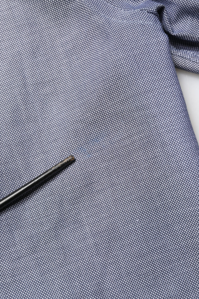Hamaki-Ho Dark Blue Cotton Long Sleeve Dress Shirt for Men
