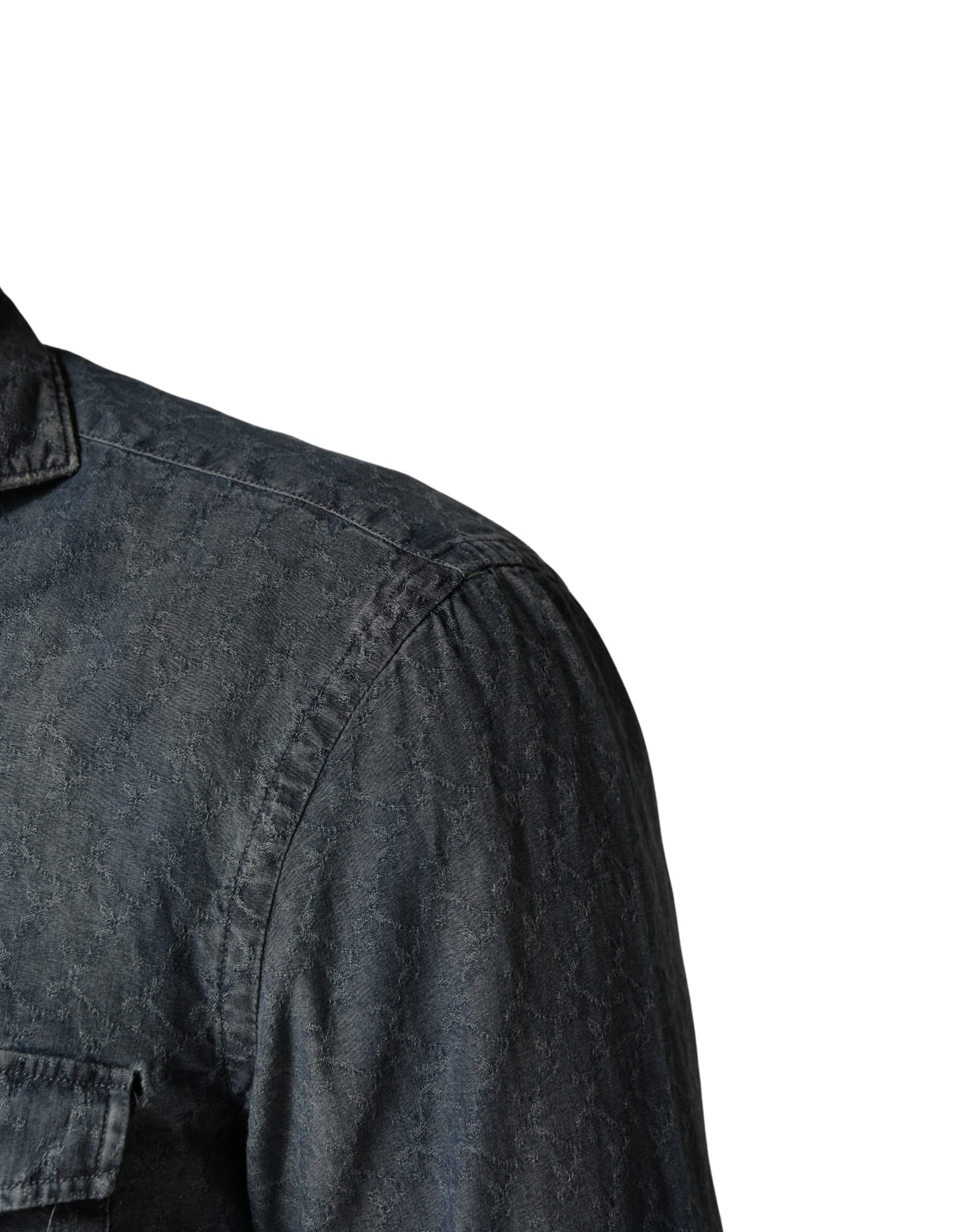 Domenico Tagliente Dark Blue Long Sleeve Collared Denim Shirt