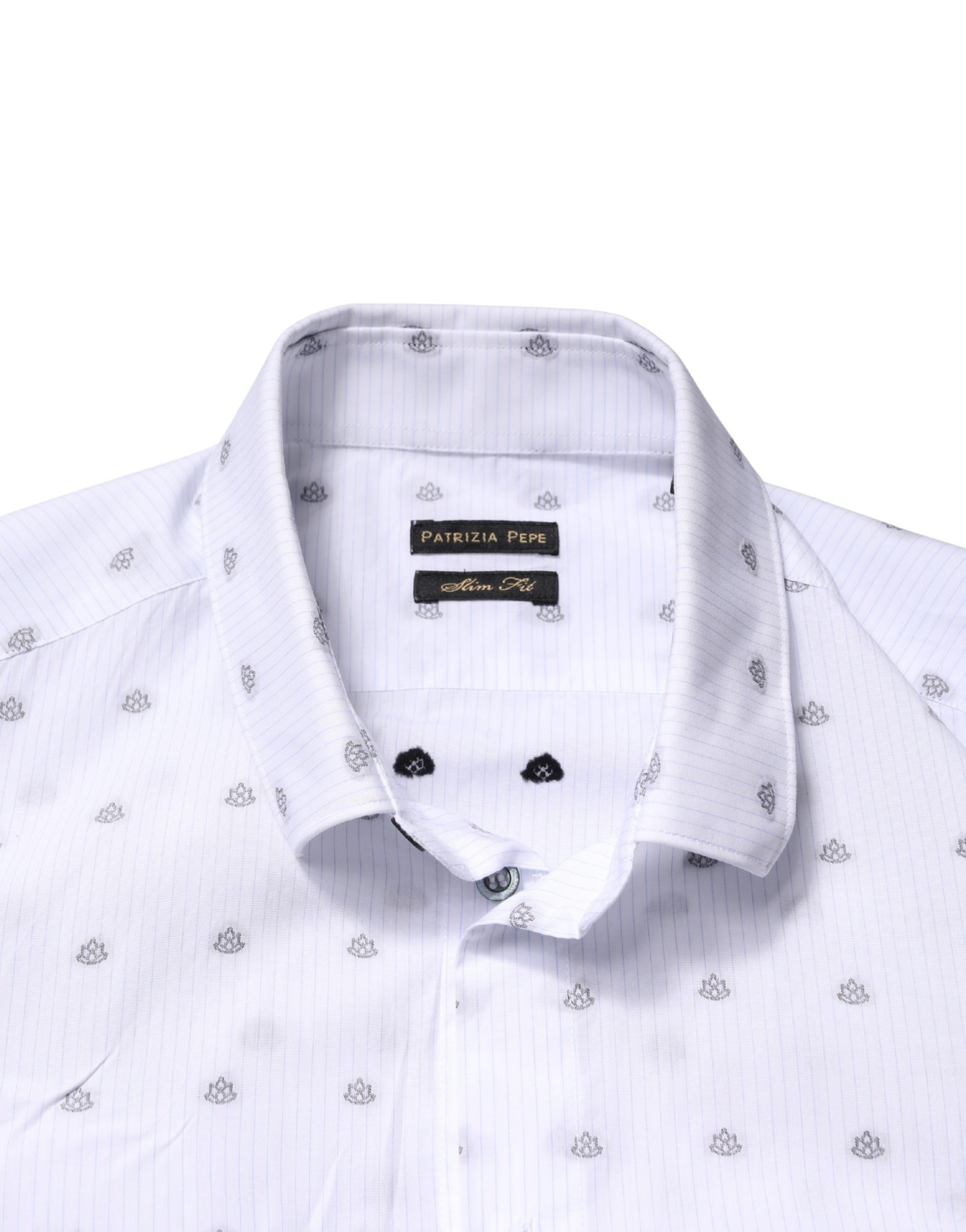 Chemise habillée à col Patrizia Pepe pour homme en coton blanc coupe ajustée
