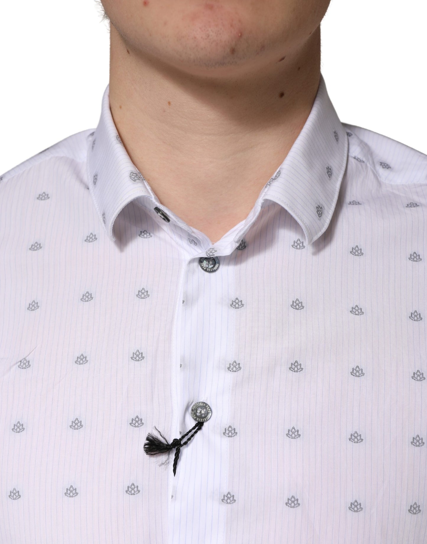 Chemise habillée à col Patrizia Pepe pour homme en coton blanc coupe ajustée