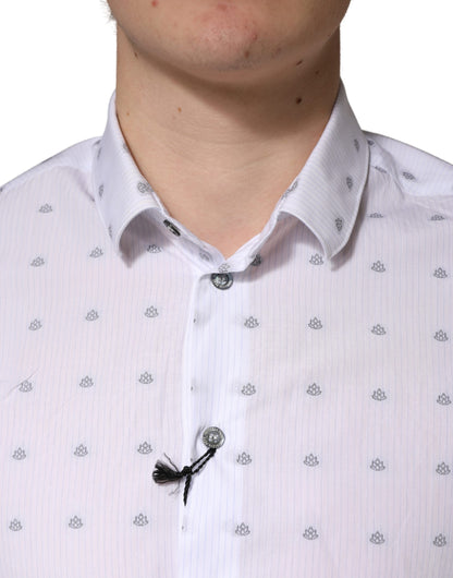 Chemise habillée à col Patrizia Pepe pour homme en coton blanc coupe ajustée