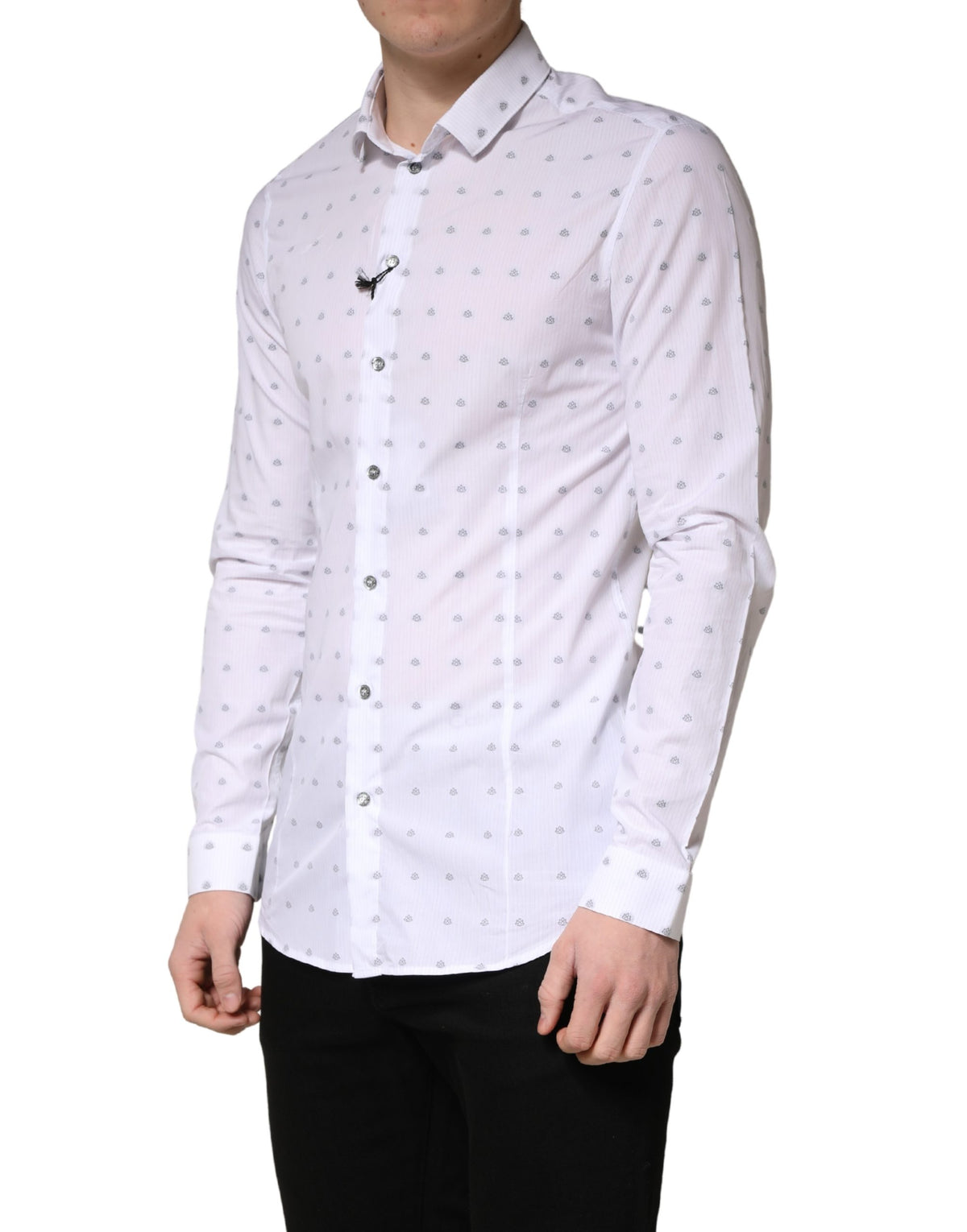 Chemise habillée à col Patrizia Pepe pour homme en coton blanc coupe ajustée