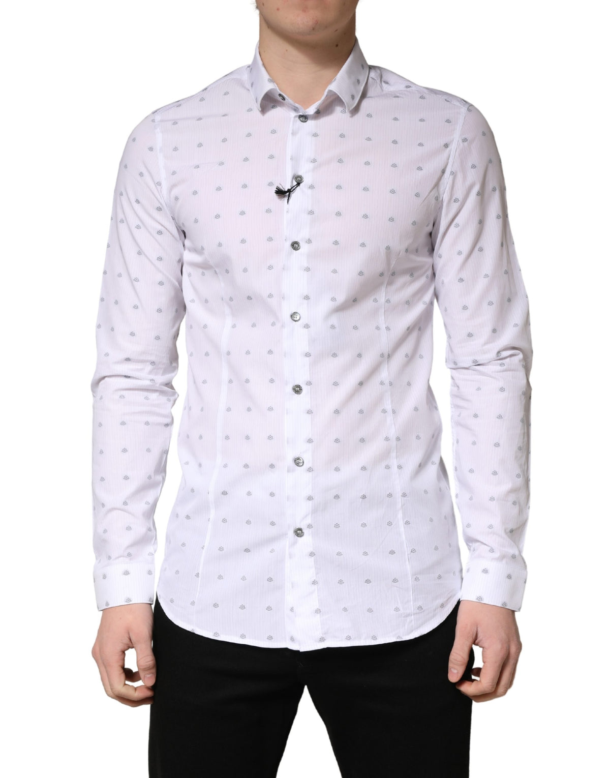 Chemise habillée à col Patrizia Pepe pour homme en coton blanc coupe ajustée