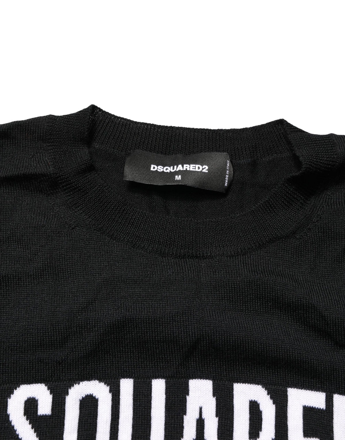 Dsquared² Black Logo Knitted Crew Neck Pullover Sweater for Men