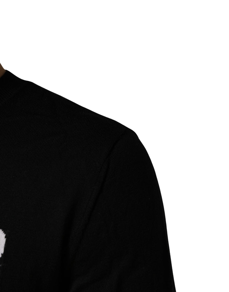 Dsquared² Black Logo Knitted Crew Neck Pullover Sweater for Men