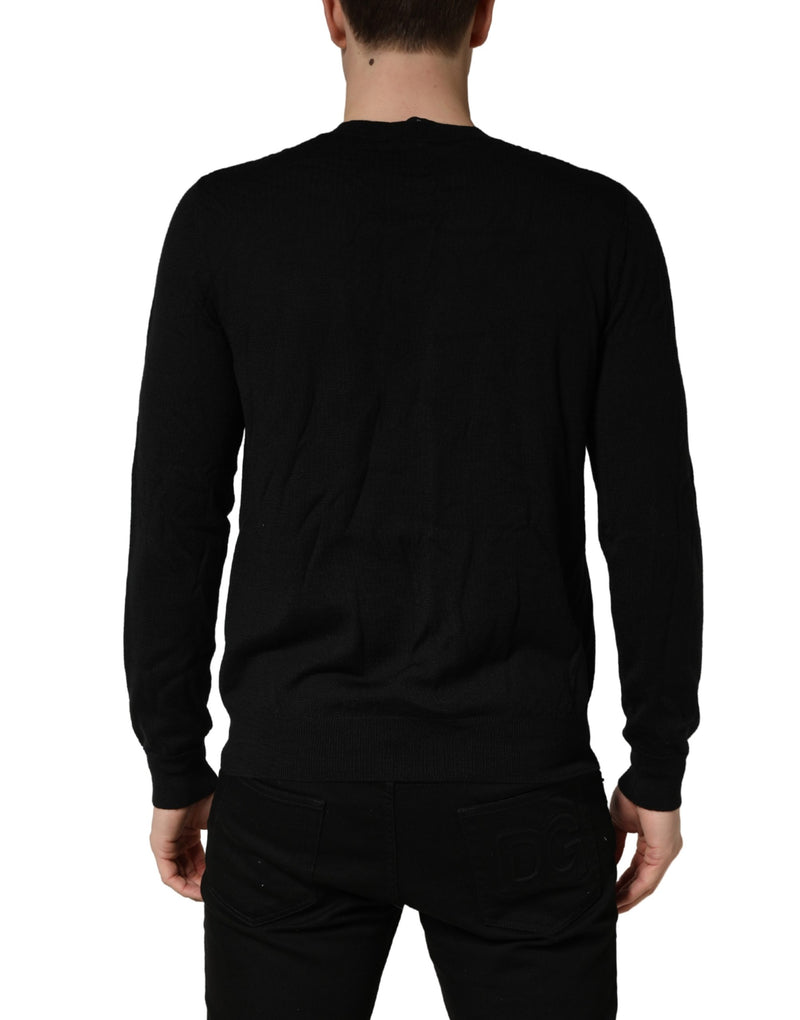 Dsquared² Black Logo Knitted Crew Neck Pullover Sweater for Men