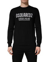 Dsquared² Black Logo Knitted Crew Neck Pullover Sweater for Men