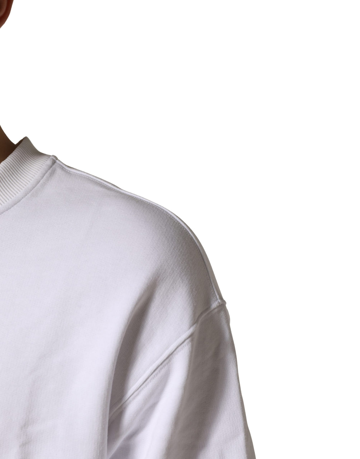 Pull en coton blanc à col rond Dolce &amp; Gabbana