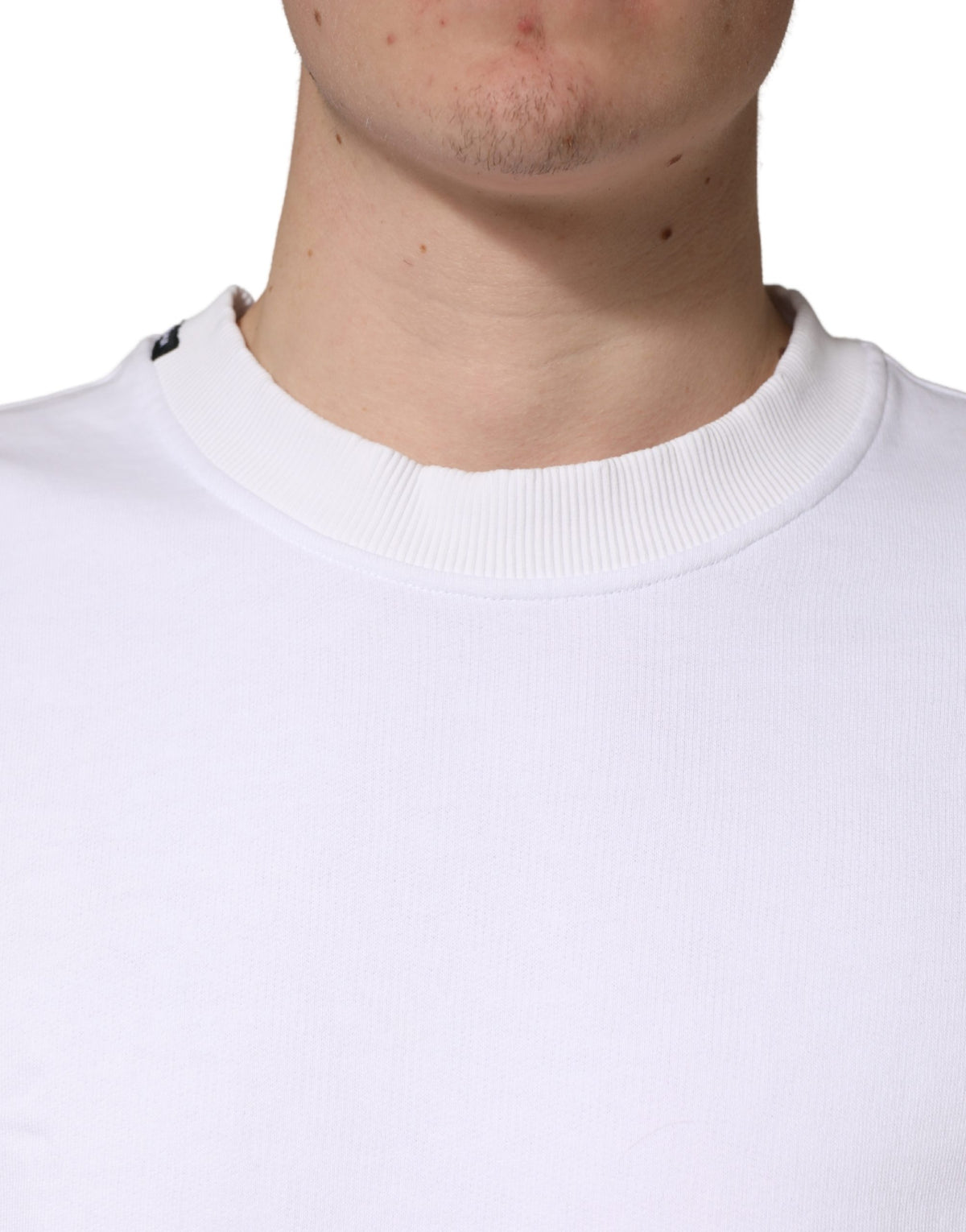 Pull en coton blanc à col rond Dolce &amp; Gabbana