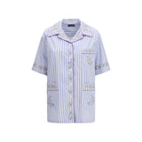 Dolce & Gabbana Blue Cotton Pattern Shirt for Women