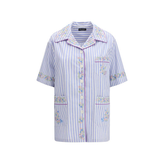 Dolce & Gabbana Blue Cotton Pattern Shirt for Women