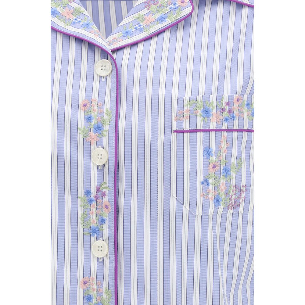 Dolce & Gabbana Blue Cotton Pattern Shirt for Women