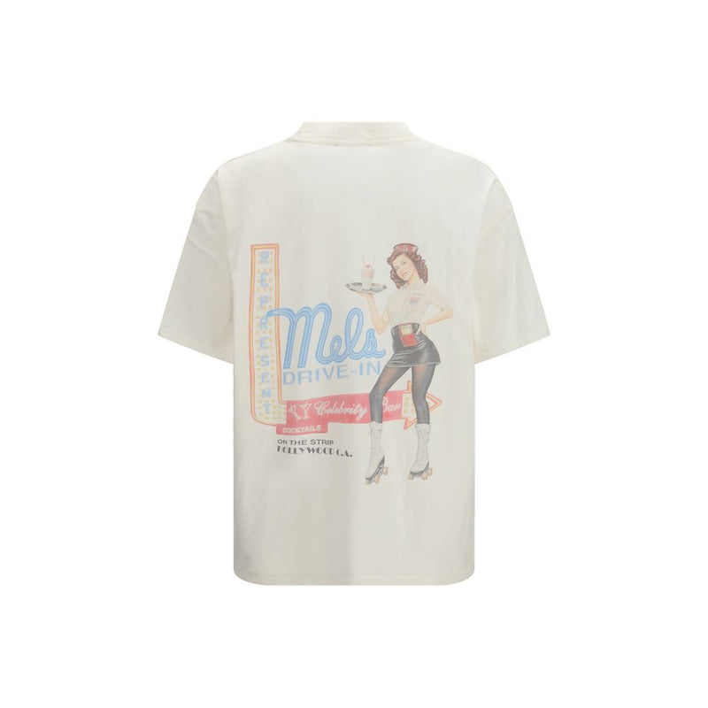 Represent Mel’s Diner White Cotton T-Shirt for Men