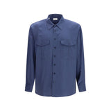 Chemise en Viscose Bleue Saint Laurent