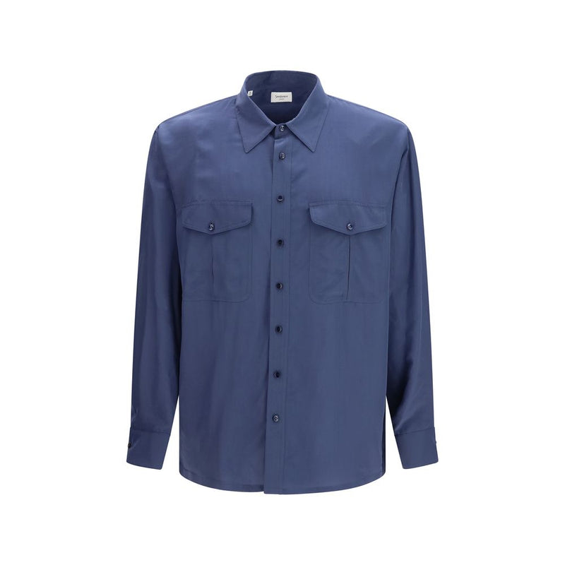 Saint Laurent blauwe viscose overhemd