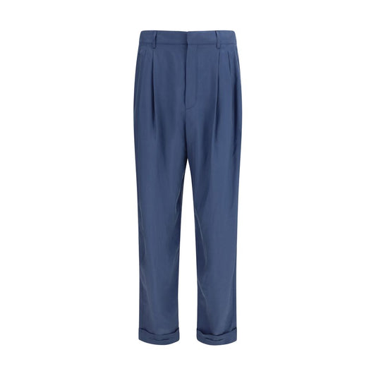 Saint Laurent Blauwe Zijden Pantalon